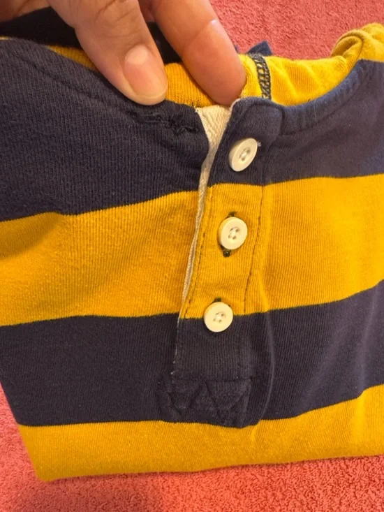 Gymboree Yellow and Black Striped Hooded Henley Long-Sleeve Tee - Picture 10 of 11